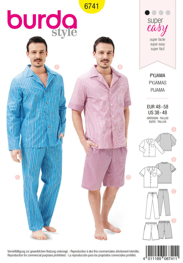 BURDA Schnittmuster Pyjama #6741