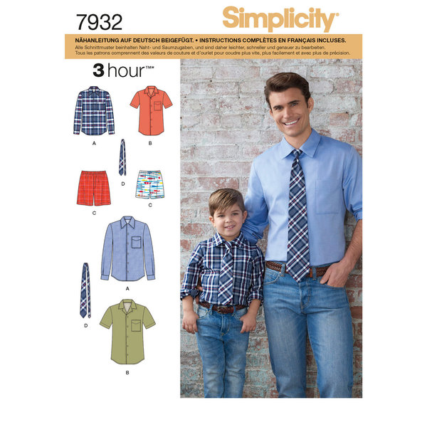 Simplicity Hemd, Boxershorts und Krawatte #7931