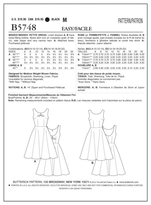 Butterick Retro '60 Kleid #5748