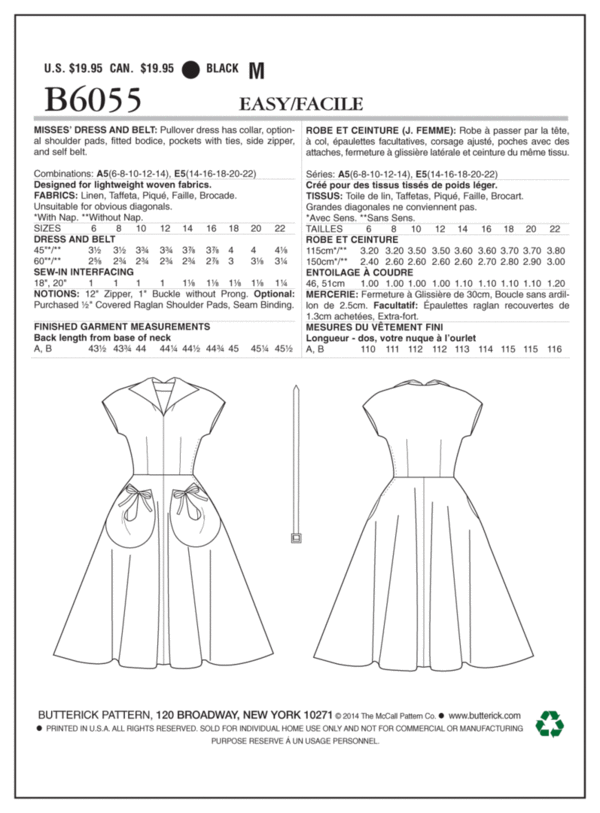 Butterick Retro '50 Kleid #6055