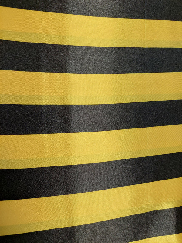 Polyester-Satin Breite Schwarze und Gelbe Streifen